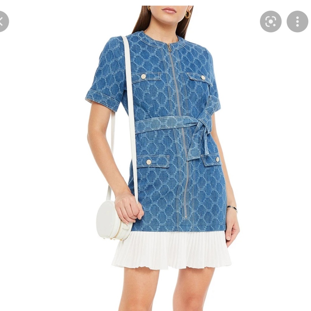 Sandro Denim Belted Dress
